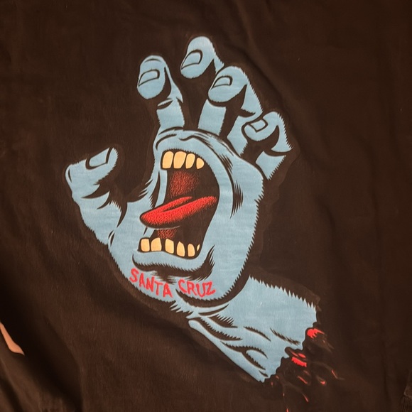 Santa Cruz Skateboards Black Long Sleeve Tee with Blue Graphic size L - Picture 4 of 5